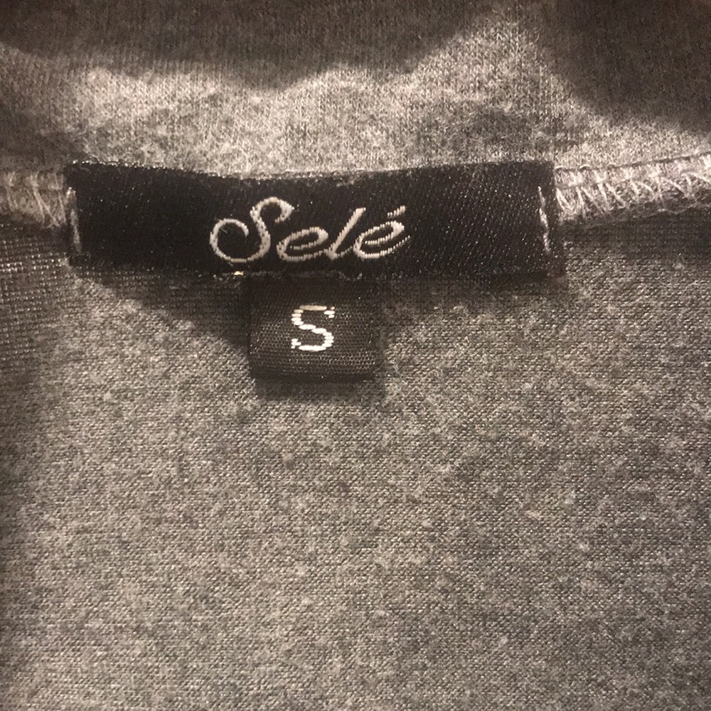 Sel Gray Button Up Turtleneck Top In Size Small - image 5